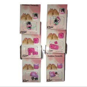 3 for $10 Summer beach ready vacay mode press on glue on toenail extensions-Free